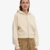 Bio-Crop-Kapuzenjacke mit Reißverschluss – Elfenbeinweiß