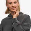 Bio-Crop-Kapuzenjacke mit Reißverschluss – Faded Black