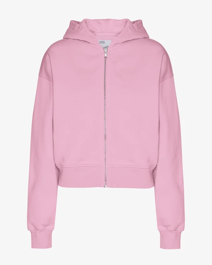Bio-Crop-Kapuzenjacke mit Reißverschluss – Kirschblüte