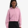 Bio-Crop-Kapuzenjacke mit Reißverschluss – Kirschblüte