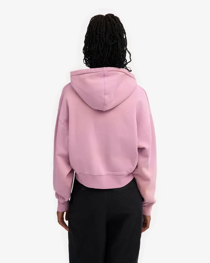 Bio-Crop-Kapuzenjacke mit Reißverschluss – Kirschblüte