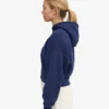 Bio-Crop-Kapuzenjacke mit Reißverschluss – Marineblau