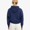Bio-Crop-Kapuzenjacke mit Reißverschluss – Marineblau