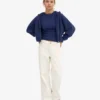Bio-Crop-Kapuzenjacke mit Reißverschluss – Marineblau