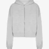 Bio-Crop-Kapuzenjacke mit Reißverschluss – Schneemelange