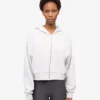 Bio-Crop-Kapuzenjacke mit Reißverschluss – Schneemelange