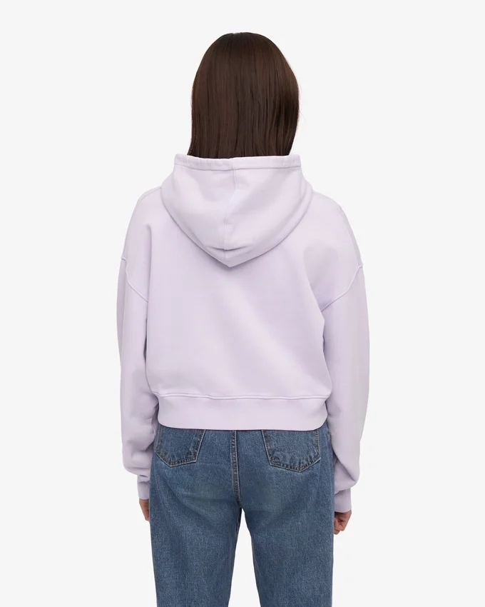 Bio-Crop-Kapuzenjacke mit Reißverschluss – Zartes Lavendel