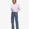 Bio-Crop-Kapuzenjacke mit Reißverschluss – Zartes Lavendel