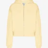 Bio-Crop-Kapuzenjacke mit Reißverschluss – Zartgelb