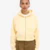 Bio-Crop-Kapuzenjacke mit Reißverschluss – Zartgelb