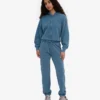 Bio-Crop-Kapuzenpullover mit Reißverschluss – Faded Indigo