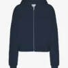 Bio-Crop-Kapuzenpullover mit Reißverschluss – Marineblau