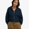 Bio-Crop-Kapuzenpullover mit Reißverschluss – Marineblau