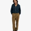 Bio-Crop-Kapuzenpullover mit Reißverschluss – Marineblau