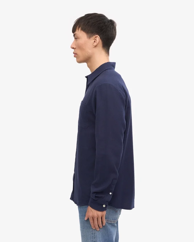 Bio-Flanellhemd – Marineblau
