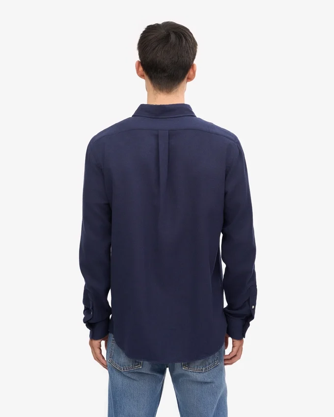 Bio-Flanellhemd – Marineblau