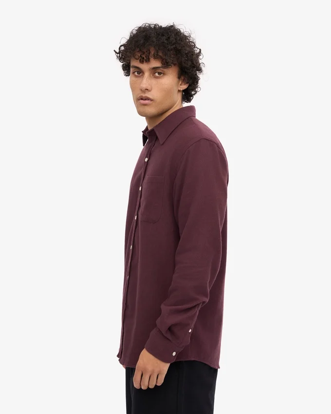 Bio-Flanellhemd – Oxblood-Rot
