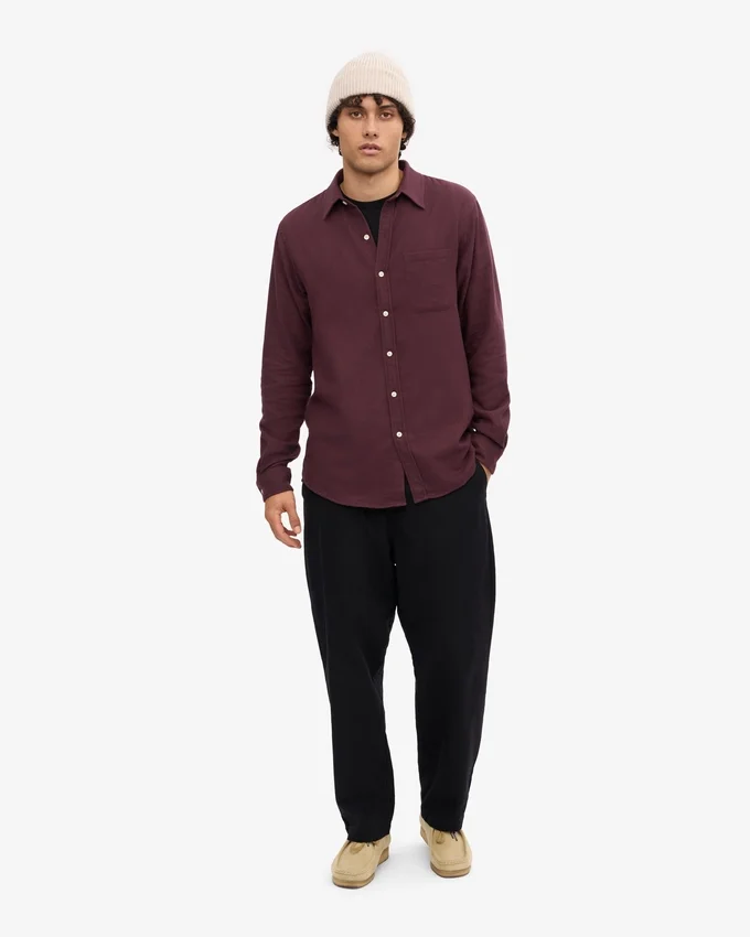 Bio-Flanellhemd – Oxblood-Rot