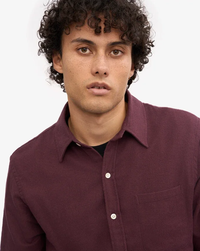 Bio-Flanellhemd – Oxblood-Rot