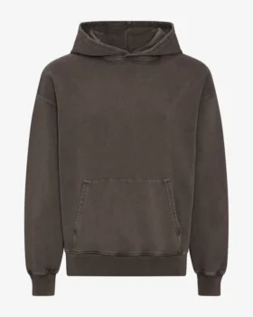 Bio-Hoodie in Oversize – Ausgewaschenes Schlammgrau