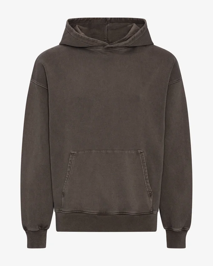 Bio-Hoodie in Oversize – Ausgewaschenes Schlammgrau