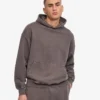 Bio-Hoodie in Oversize – Ausgewaschenes Schlammgrau