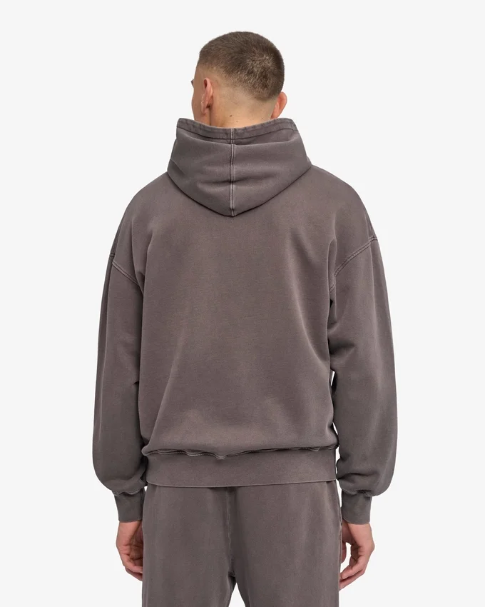 Bio-Hoodie in Oversize – Ausgewaschenes Schlammgrau
