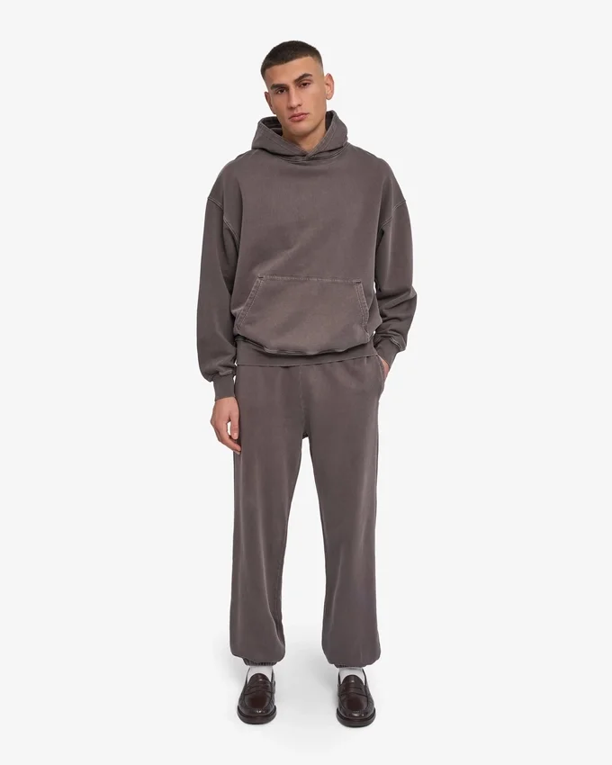 Bio-Hoodie in Oversize – Ausgewaschenes Schlammgrau