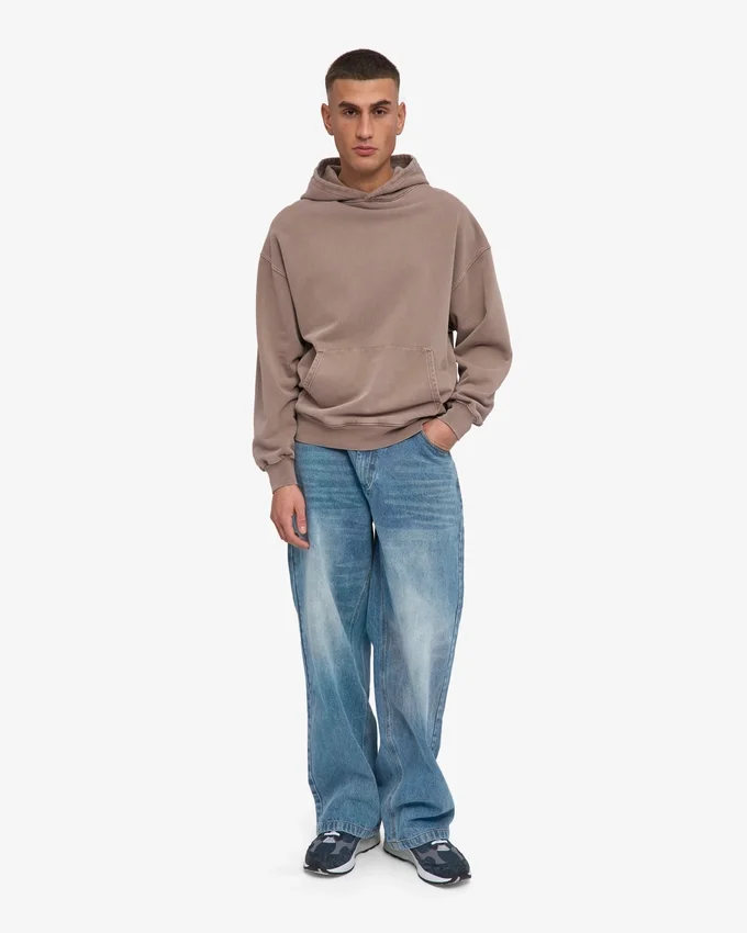Bio-Hoodie in Oversize-Passform – verblasstes Khaki