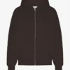 Bio-Hoodie mit Reißverschluss, Oversize – Kaffeebraun