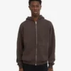 Bio-Hoodie mit Reißverschluss, Oversize – Kaffeebraun