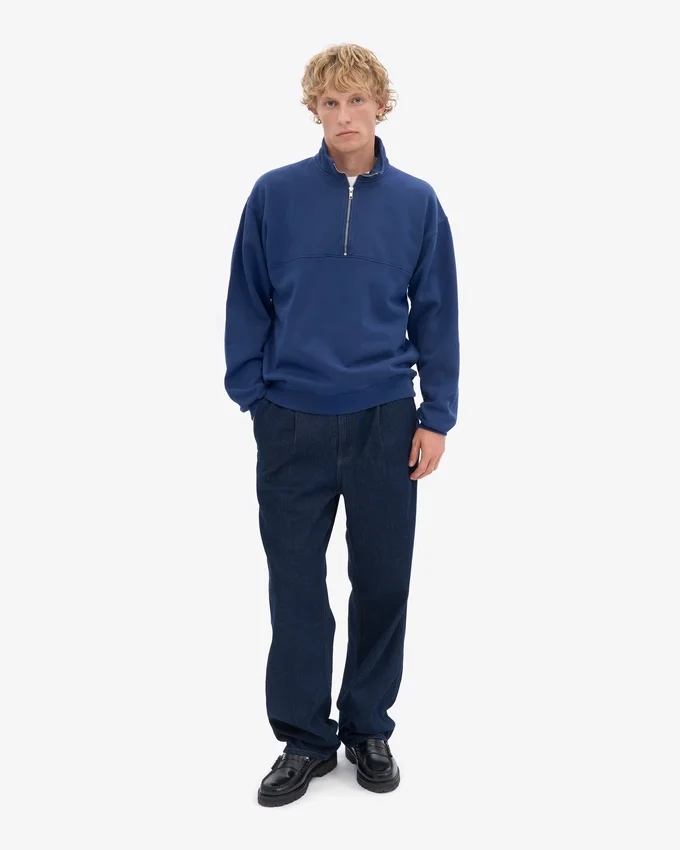 Bio-Jacke mit Troyer – Marineblau