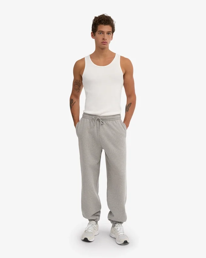 Bio-Jogginghose im Relaxed-Schnitt – Meliertes Grau