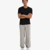 Bio-Jogginghose im Relaxed-Schnitt – Meliertes Grau