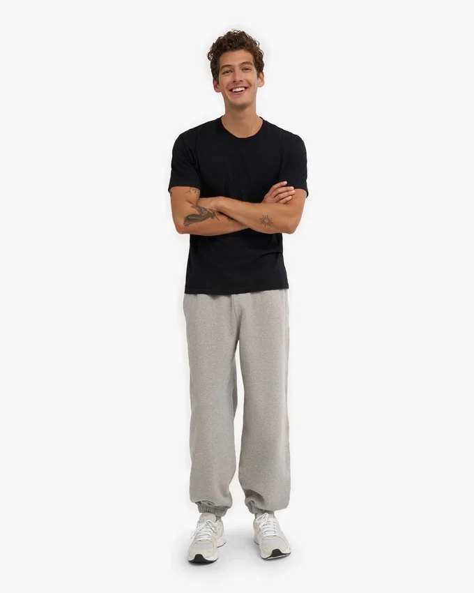 Bio-Jogginghose im Relaxed-Schnitt – Meliertes Grau