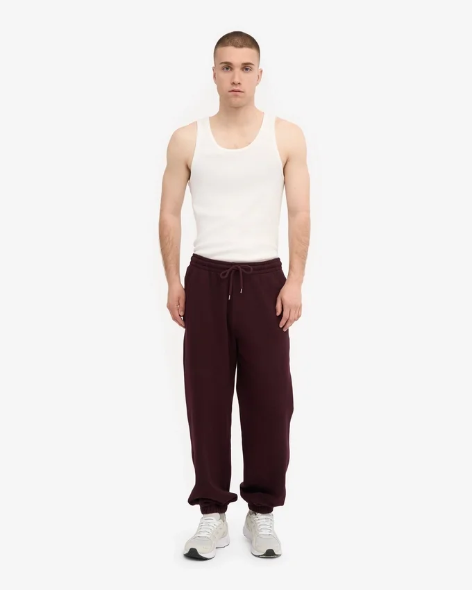 Bio-Jogginghose im Relaxed-Schnitt – Oxblood Red