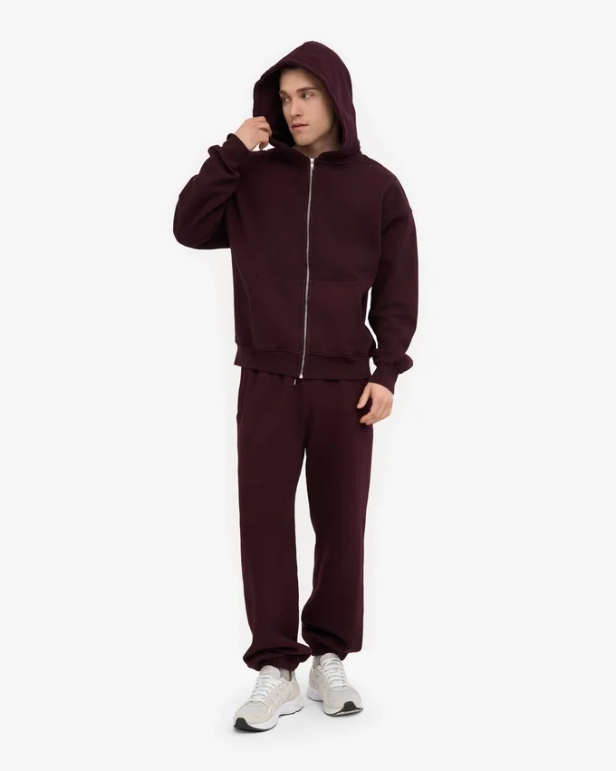 Bio-Jogginghose im Relaxed-Schnitt – Oxblood Red