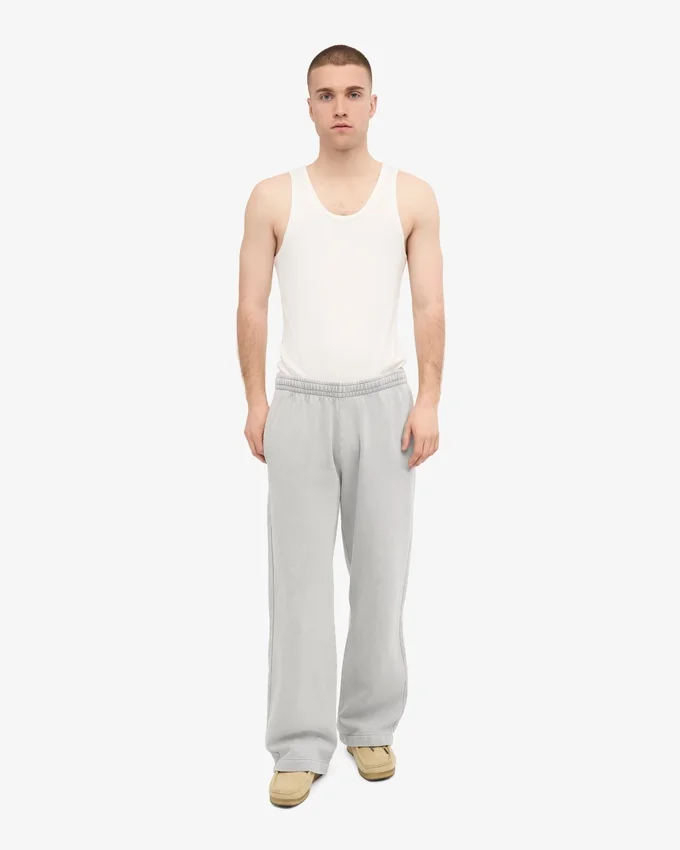 Bio-Jogginghose mit geradem Bein – Ausgewaschenes Grau