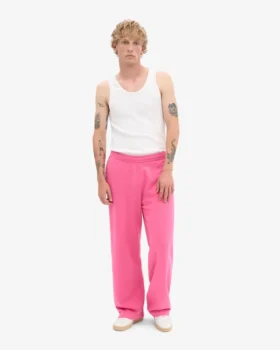 Bio-Jogginghose mit geradem Bein – Bubblegum-Pink