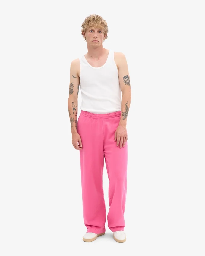 Bio-Jogginghose mit geradem Bein – Bubblegum-Pink