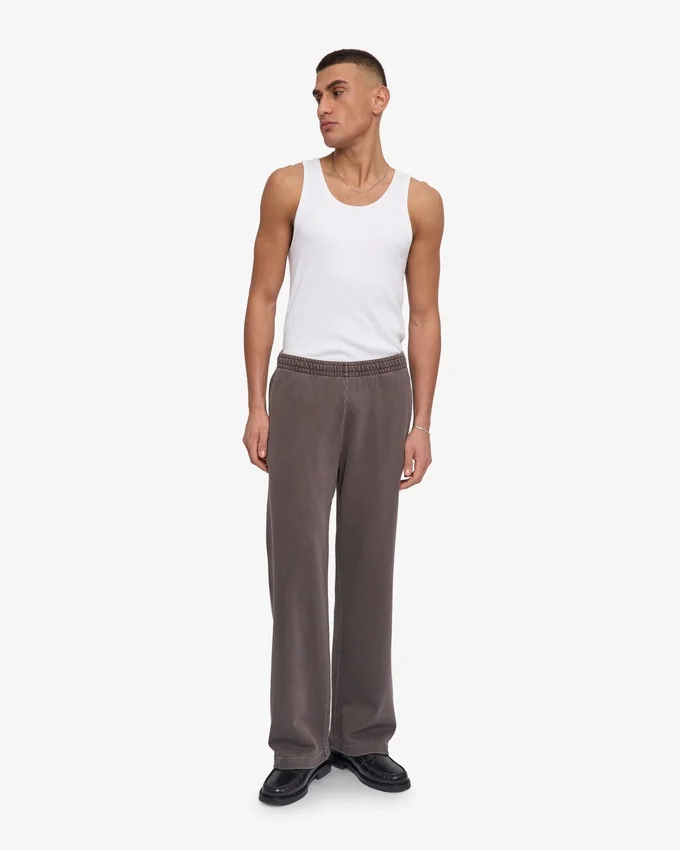 Bio-Jogginghose mit geradem Bein – Faded Mud