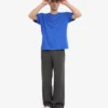 Bio-Jogginghose mit geradem Bein – Lavagrau