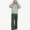 Bio-Jogginghose mit geradem Bein – Mitternachtsgrün