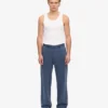 Bio-Jogginghose mit geradem Bein – Neptunblau