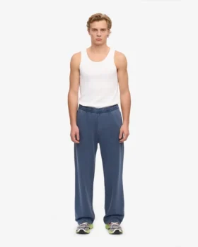 Bio-Jogginghose mit geradem Bein – Neptunblau