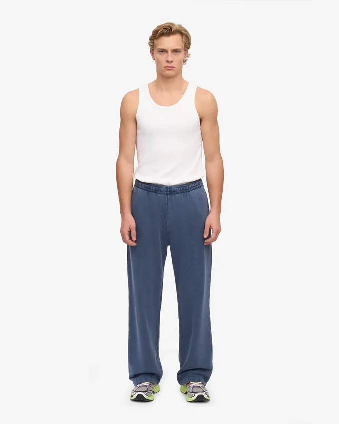 Bio-Jogginghose mit geradem Bein – Neptunblau