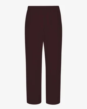 Bio-Jogginghose mit geradem Bein – Oxblood-Rot