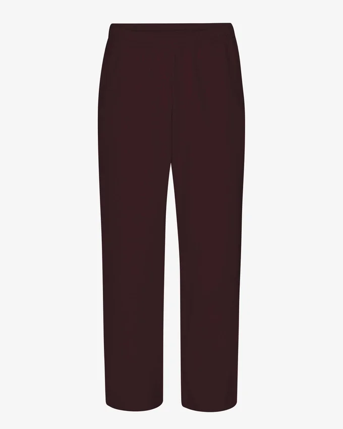 Bio-Jogginghose mit geradem Bein – Oxblood-Rot
