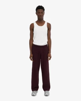 Bio-Jogginghose mit geradem Bein – Oxblood-Rot
