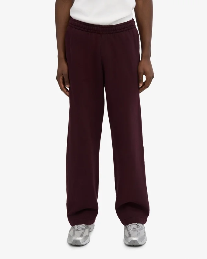Bio-Jogginghose mit geradem Bein – Oxblood-Rot